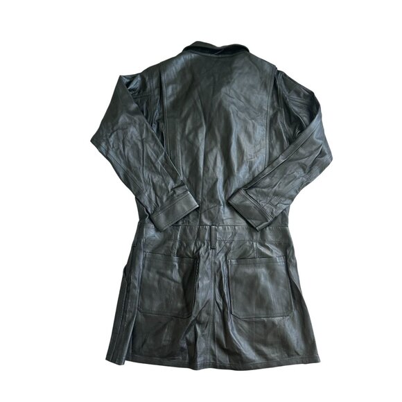 FRAME Black Leather Long Sleeve Mini Dress Size Small - Picture 3 of 8